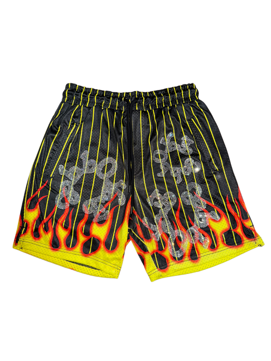 Exotic Pakk Co Flame Mesh Shorts | Custom Streetwear 1 of 1